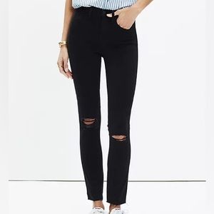 Madewell 10" High-Rise Skinny Jeans in Black Sea